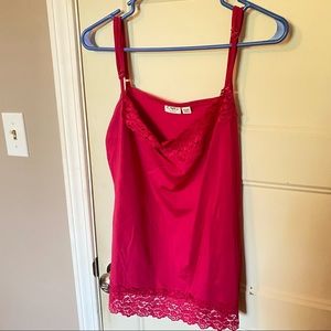 Cato 18/20W Hot Pink Stretchy Lace Camisole ;